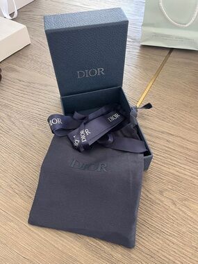 Dior Navy Blue Gift Box with Branded Ribbon and Dust Pouch